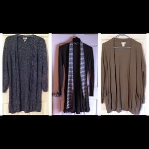 3 cardigan sweaters